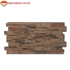 Okładzina z kamiennej ściany z rdzawego łupka, ułożony kamienny panel, fornir kamienny Ledger