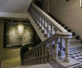 Biała marmurowa płyta kamienna, marmurowe schody Balustrada Balustrada słupowa Balustrada Kamień