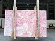 Podświetlany panel ścienny z marmuru epoki lodowcowej Onyx Półprzezroczysty kryształowy różowy onyksowy blat