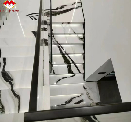 Wzmocnione z książki Panda Białe Marmurowe Schody do Nowoczesnego Projektowania Wnętrz w Profesjonalnym Hotelu