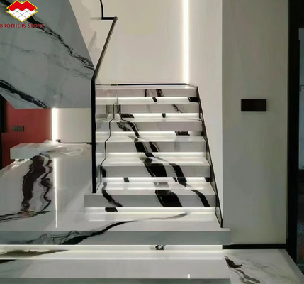 Wzmocnione z książki Panda Białe Marmurowe Schody do Nowoczesnego Projektowania Wnętrz w Profesjonalnym Hotelu