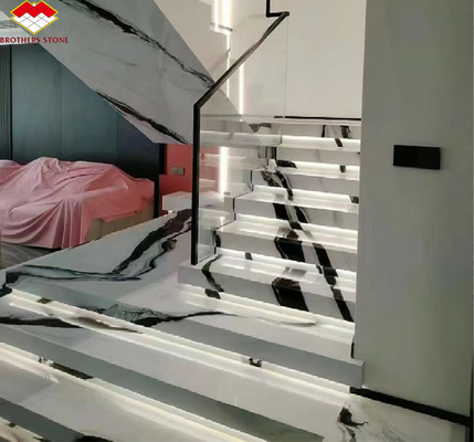 Wzmocnione z książki Panda Białe Marmurowe Schody do Nowoczesnego Projektowania Wnętrz w Profesjonalnym Hotelu