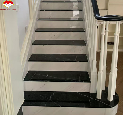 Modern Design Hotel Nero Marquina Big Slab Zimbabwe Czarne marmurowe podłogi i schody