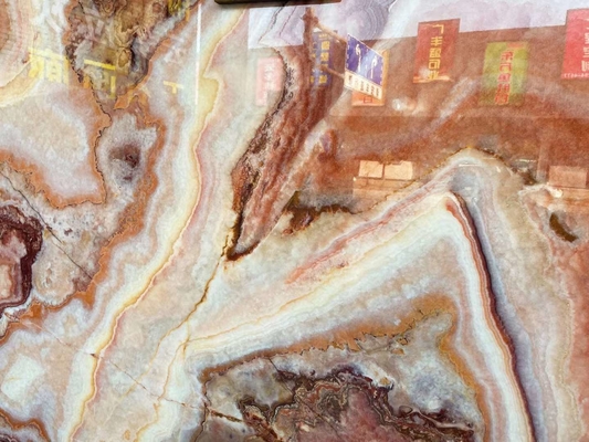 Nowoczesny design Czerwony Dragon Jade Onyx Slab Panel ściany płytki podłogowe do dekoracji klasy