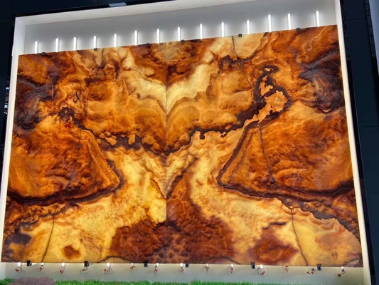 Nowoczesny design Czerwony Dragon Jade Onyx Slab Panel ściany płytki podłogowe do dekoracji klasy