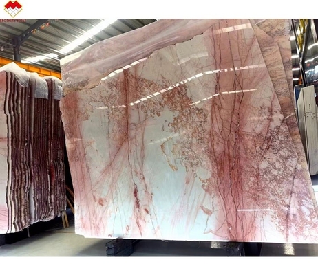 Naturalny Smokey Pink Marble dla luksusowych płytek podłogowych Countertop Vanity Table and Wall Panel