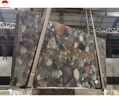 Luxury Brazil Verde Marinace Green Quartzite Skóra wykończona powierzchnia dla nowoczesnego stylu