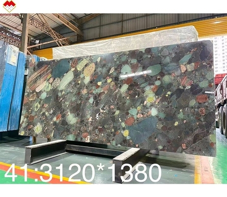 Luxury Brazil Verde Marinace Green Quartzite Skóra wykończona powierzchnia dla nowoczesnego stylu