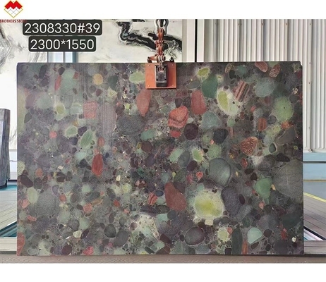 Luxury Brazil Verde Marinace Green Quartzite Skóra wykończona powierzchnia dla nowoczesnego stylu