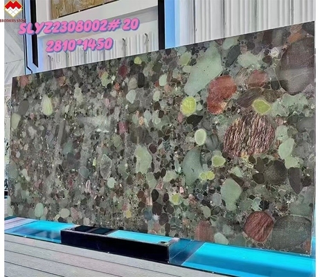 Luxury Brazil Verde Marinace Green Quartzite Skóra wykończona powierzchnia dla nowoczesnego stylu