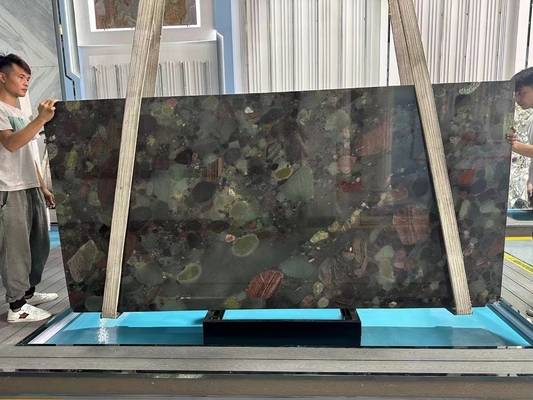 Luxury Brazil Verde Marinace Green Quartzite Skóra wykończona powierzchnia dla nowoczesnego stylu