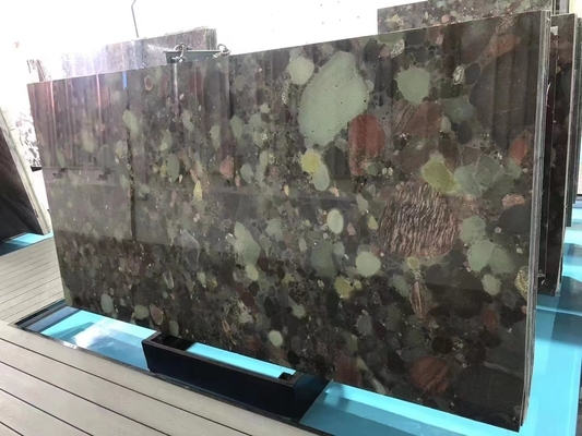 Luxury Brazil Verde Marinace Green Quartzite Skóra wykończona powierzchnia dla nowoczesnego stylu
