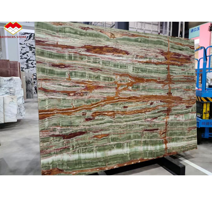 Polerowane wykończenie powierzchni Pakistan Bamboo Onyx Marmurowe płyty do stołu Styl nowoczesnego designu