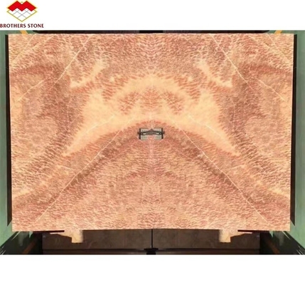Nowoczesny design Polerowany Marmurowy Bookmatch Tile Custom Backlit Red Dragon Jade Onyx Wall