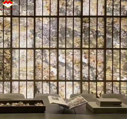 Przezroczyste elastyczne płyty z kamienia dla nowoczesnego wnętrza hotelowego