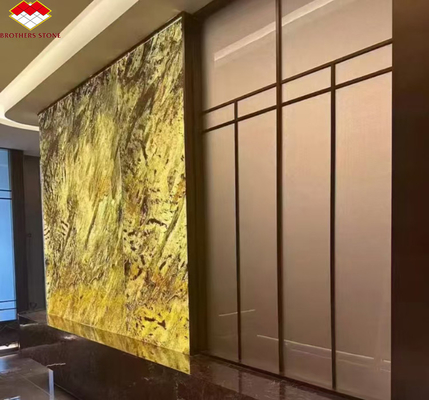 Ultracienkie, podświetlone płyty kamienne do dekoracji wnętrz w stylu nowoczesnym w willi i hotelach