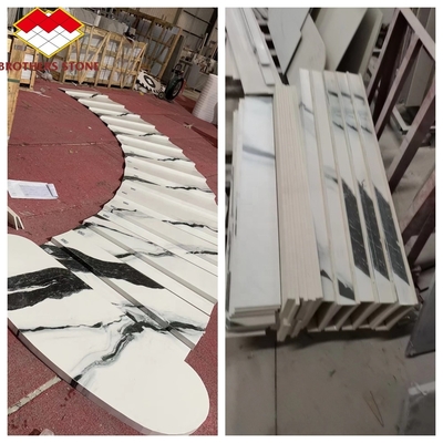 Stosowane klasy Waszyngton Wnętrze Schody Design Panda Biały Marmur Wygląd Płytki porcelanowe