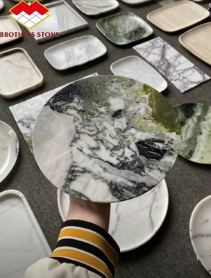 2024 Hotel Marble Cut-To-Size Set jadalny z nowoczesnymi marmurowymi talerzami i miskami