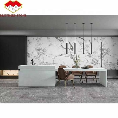 Biały onyks płytki marmurowy typ do luksusowej kuchni biurka i ściany Design z Yunfu