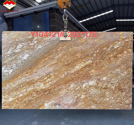 Nowoczesny design Hotele Ozdobne biały granit z złotymi żyłami 20 mm Polerowane duże płyty