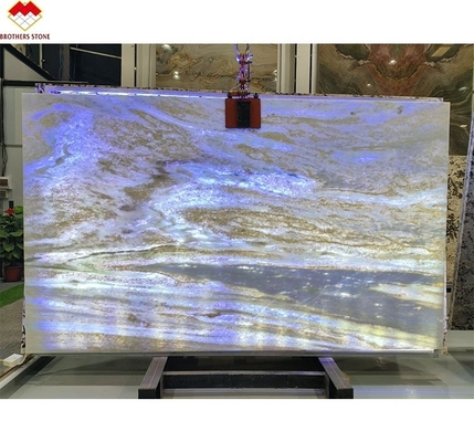 Fantasy Blue Marble Vanity Top Blat Blat OEM Niestandardowy niebieski kryształowy kamień kwarcowy