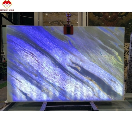 Fantasy Blue Marble Vanity Top Blat Blat OEM Niestandardowy niebieski kryształowy kamień kwarcowy