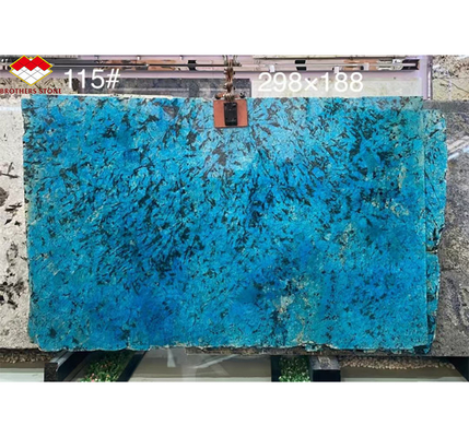 Modern Luxury Fantasy Brazil Labradorite Blue Granite Dining Table Top Polerowane niebieskie marmurowe panele ścienne dla hoteli Design graficzny