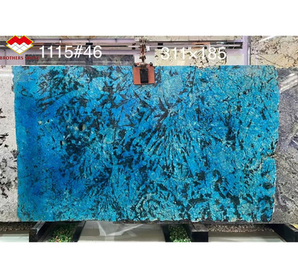 Modern Luxury Fantasy Blue Stone Calcite Marble Dining Table Top z polerowaną wykończeniem