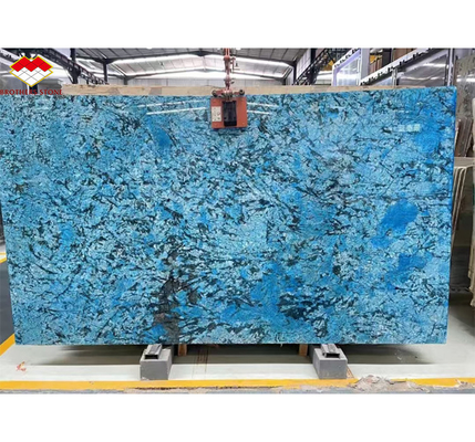 Modern Luxury Fantasy Blue Stone Calcite Marble Dining Table Top z polerowaną wykończeniem