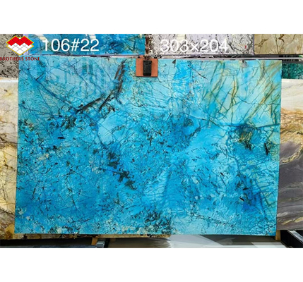 Modern Luxury Fantasy Blue Stone Calcite Marble Dining Table Top z polerowaną wykończeniem