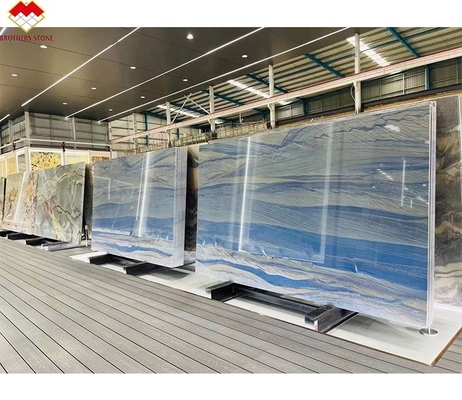 18 mm Polerowane Luxury Azul Macaubas Natural Blue Marble Slab Countertop Quartz Tile