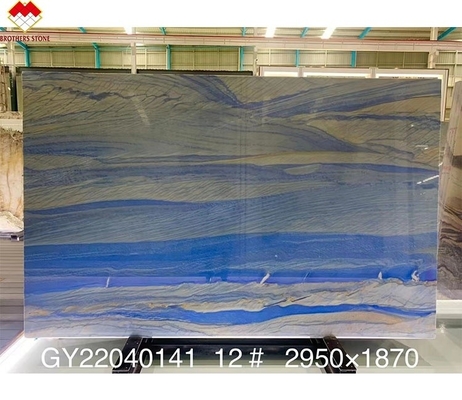 18 mm Polerowane Luxury Azul Macaubas Natural Blue Marble Slab Countertop Quartz Tile