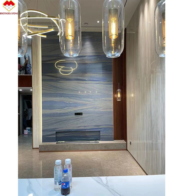 18 mm Polerowane Luxury Azul Macaubas Natural Blue Marble Slab Countertop Quartz Tile