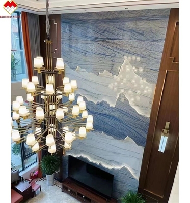 Hotel Design ściany i podłogi Azul Macaubas Błękitny Marmurowy Kamień Z Białymi Żyłami Płytka
