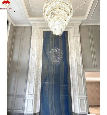 Hotel Design ściany i podłogi Azul Macaubas Błękitny Marmurowy Kamień Z Białymi Żyłami Płytka