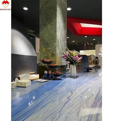 Hotel Design ściany i podłogi Azul Macaubas Błękitny Marmurowy Kamień Z Białymi Żyłami Płytka