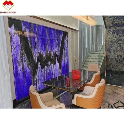 Nowoczesny design luksus elegancki Brazylia Marzenie szafir niebieski kamień podświetlony labradoryt niebieski granit