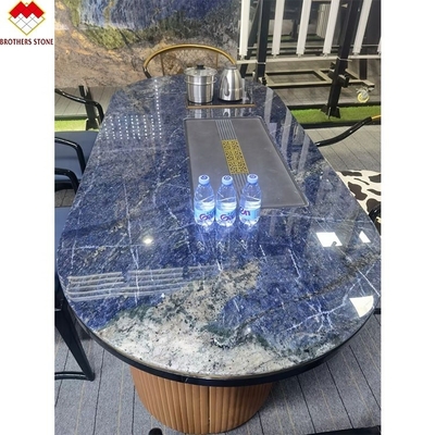 Nowoczesny design luksus elegancki Brazylia Marzenie szafir niebieski kamień podświetlony labradoryt niebieski granit