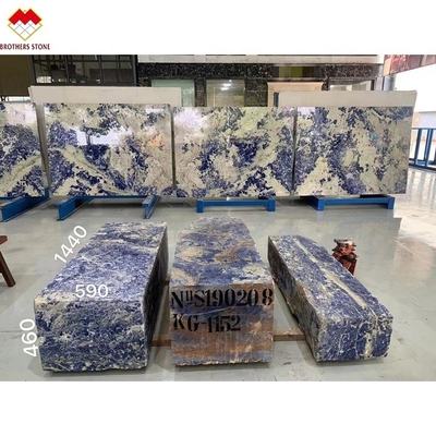 Zindywidualizowany Bolivia Blue Przejrzysty Sodalite Onyx Marmur dla dużych płytek lub cięcia do rozmiaru