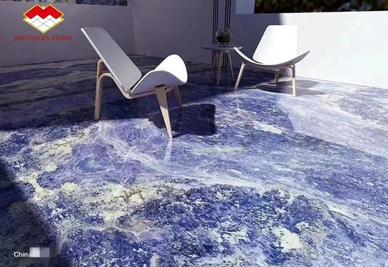Zindywidualizowany Bolivia Blue Przejrzysty Sodalite Onyx Marmur dla dużych płytek lub cięcia do rozmiaru