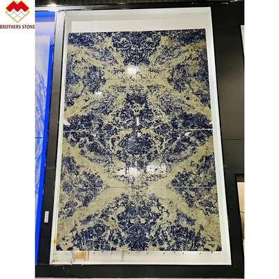Zindywidualizowany Bolivia Blue Przejrzysty Sodalite Onyx Marmur dla dużych płytek lub cięcia do rozmiaru