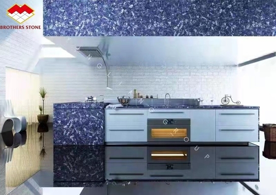 Nowoczesne płytki Azul Bahia Marmur Niebieski Kolor Lemurian Niebieski Granit Płyty do dekoracji wnętrz