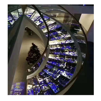 Wnętrza w stylu nowoczesnego wzornictwa wielobarwny Onyks Drzewa Żyły Marmurowe schody ze szklanymi balustradami