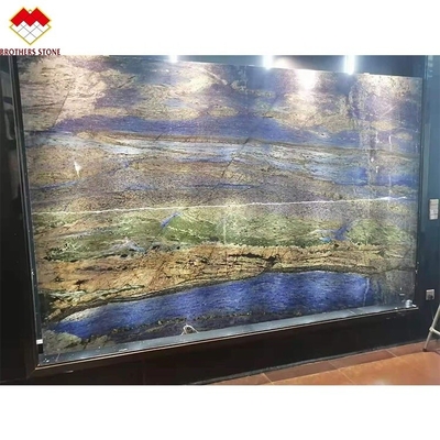 Polerowany Marzenie Sapphire Błękitny Onyks Kwarcytowe płyty Luxury Stone Backlit Przejrzyste
