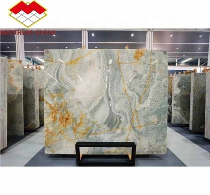 Nowoczesne podświetlone zielone kamienne płyty onyks 30 mm grubość do graficznego salonu Jade Wall