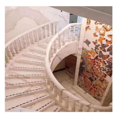 Wysoko wypolerowany nowoczesny design Calacatta Białego marmuru Schody i schody do wewnętrznej willi
