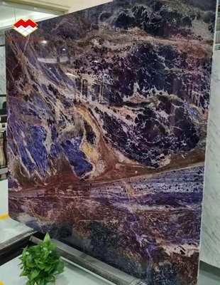 Polerowany Marzenie Sapphire Błękitny Onyks Kwarcytowe płyty Luxury Stone Backlit Przejrzyste