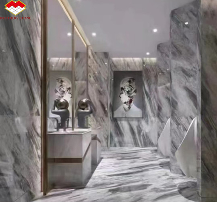 Hotelowy wnętrze Kalcyt marmurowy schody podłogowe i schody ze światłem we Florencji Szary