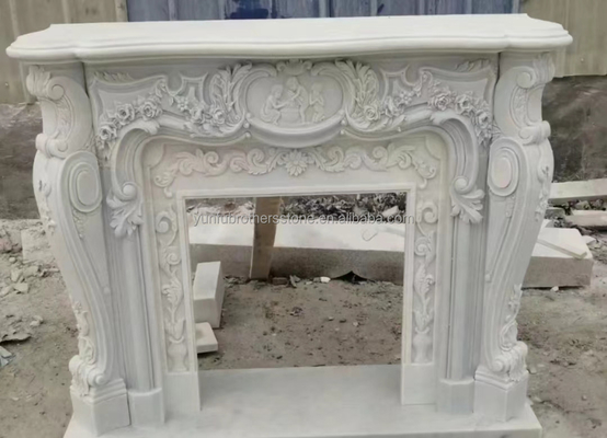 Nowoczesny design Białego Marmurowego Komina Otoczenie do instalacji na ścianie
