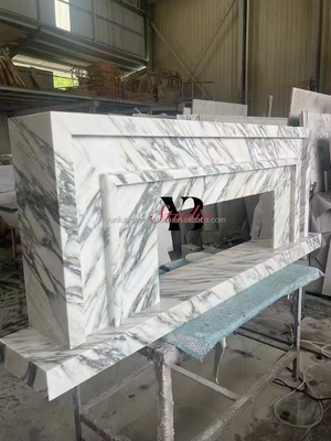 Nowoczesny design Białego Marmurowego Komina Otoczenie do instalacji na ścianie